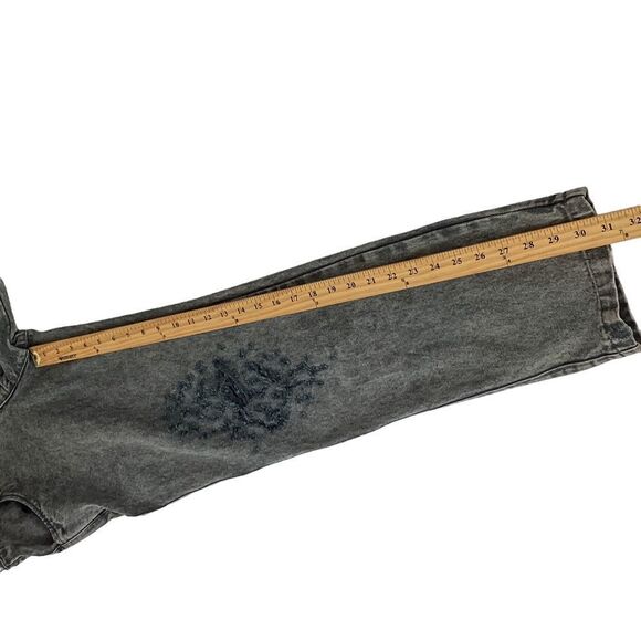 LIBERAL YOUTH MINISTRY XL Destroyed Effect Jeans Gray Denim Distressed Acid Wash - Picture 15 of 16